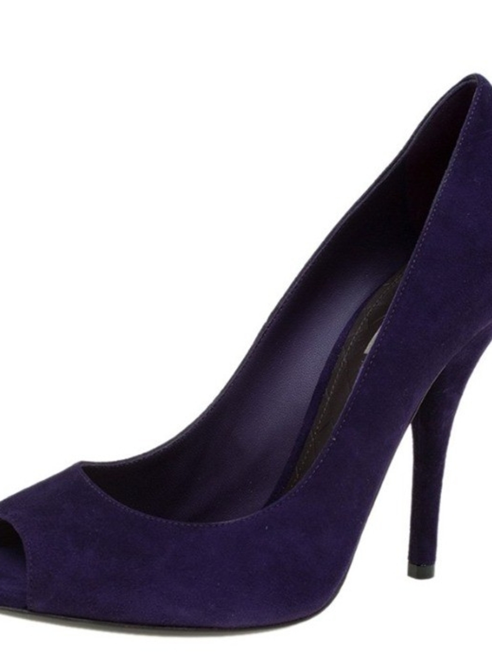 Bottega Veneta Purple Suede Peep Toe Pumps